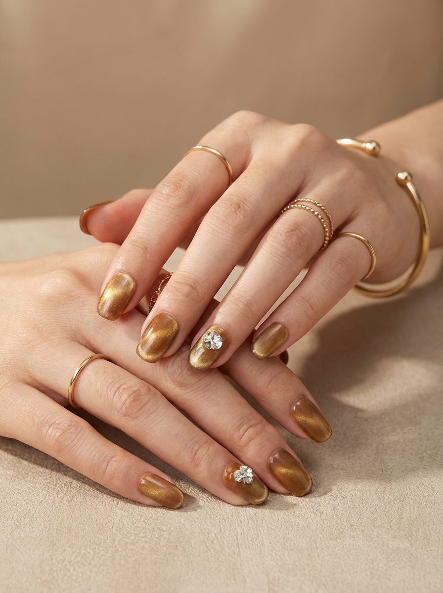 Nudesh-Gold cat eye